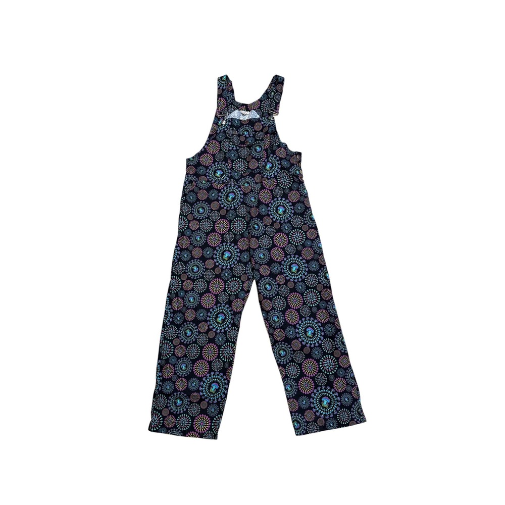 Gypsy Rose Mens Mushroom Mandala Overalls Handmade Nepal  Black Large